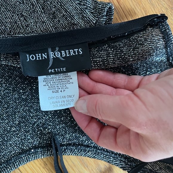 Vintage 80s John Roberts Petites Sparkle + Black Jumpsuit with Purse on Belt - S - Picture 7 of 7